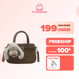 Túi xách đeo chéo da lộn TRENDYBAGS phong cách Hàn Quốc đi chơi