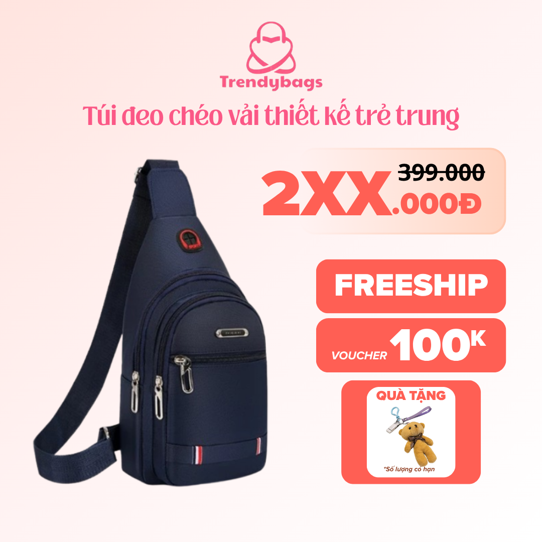 Túi đeo chéo vải Túi đeo chéo vải thiết kế trẻ trung